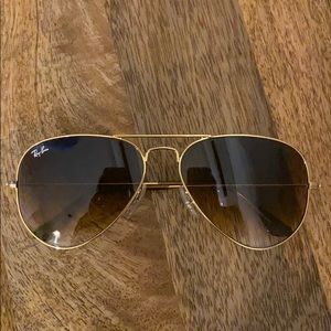 Ray Ban Large Metal Aviators - Gradient Brown
